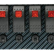 Load image into Gallery viewer, Moroso Rocker Switch Panel - Dash Mount - LED - 8in x 3-13/32in - Grey/Black Fiber Design