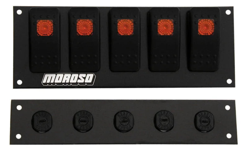 Moroso Rocker Switch Panel - Flat Surface Mount - LED - 2.488in x...