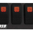 Load image into Gallery viewer, Moroso Rocker Switch Panel - Flat Surface Mount - LED - 2.488in x 6.695in - Five On/Off Switches