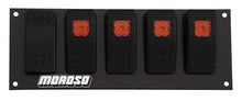 Load image into Gallery viewer, Moroso Rocker Switch Panel - Flat Surface Mount - LED - 2.488in x 6.695in - Five On/Off Switches