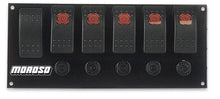 Load image into Gallery viewer, Moroso Rocker Switch Panel - Flat Surface Mount - LED - 3.3888in x 8in - Five On/Off Switches