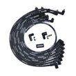 Load image into Gallery viewer, Moroso SBC Over Valve Cover Sleeved 90 Deg Plug Non-HEI Ultra Spark Plug Wire Set - Black