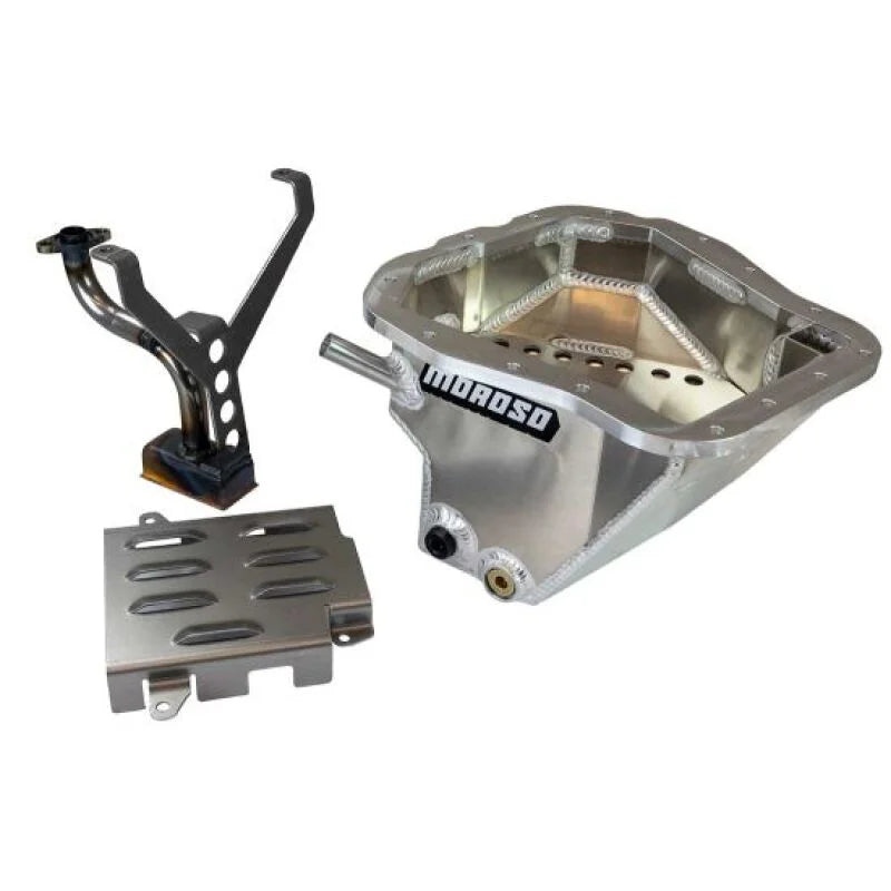 Moroso Subaru EJ20/EJ22/EJ25 Wet Sump 6qt 6-7/8in Deep Aluminum Oil Pan w/Pickup & Windage Tray - Side View