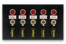 Load image into Gallery viewer, Moroso Toggle Switch Panel - Accessory - 4in x 6.75in - Five On/Off Switches