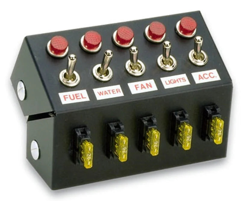 Caged Off Control Panel Moroso Toggle Switch Panel - Cage Mount - 5.5in - Five On/Off Switches ...