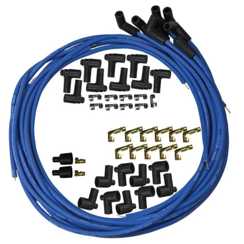 Moroso Universal Ignition Wire Set - Blue Max - Solid Core - 90 Degree - 36in - Side View