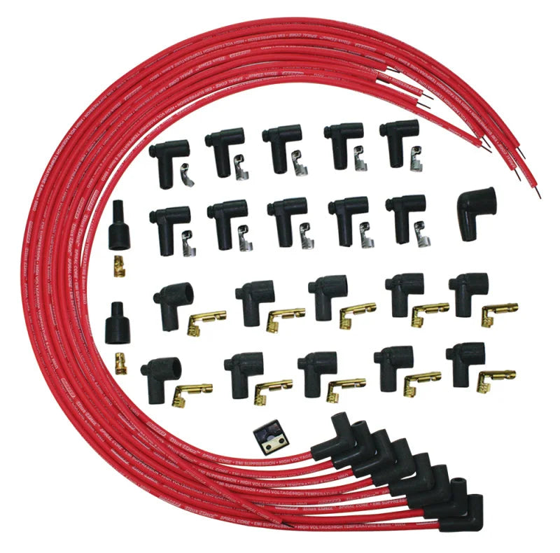 Moroso Universal Ignition Wire Set - Blue Max - Spiral Core - Unsleeved - 90 Degree - Red - Main Product View
