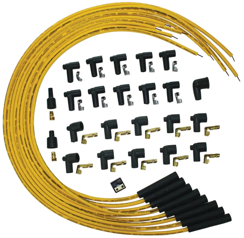 Moroso Universal Ignition Wire Set - Blue Max - Spiral Core - Unsleeved - Straight - Yellow - Main Product View