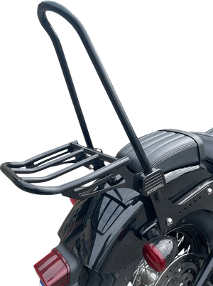 Motherwell Luggage Rack For Tall Sissy Bar - Gloss Black MWL-159-GB - Main Product View