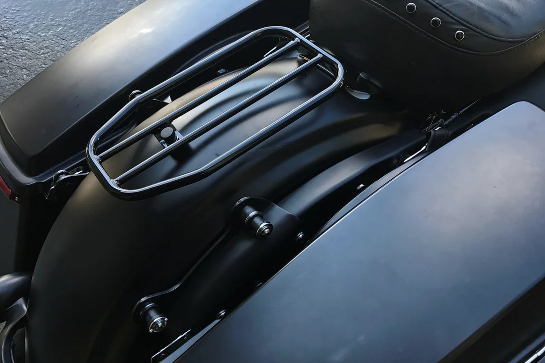 Motherwell Luggage Rack - Gloss Black MWL-409-GB - Back View