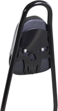 Load image into Gallery viewer, Motherwell One-Piece Sissy Bar - Gloss Black - Skull - With Pad 156T18-GB-SK-WP - Back View