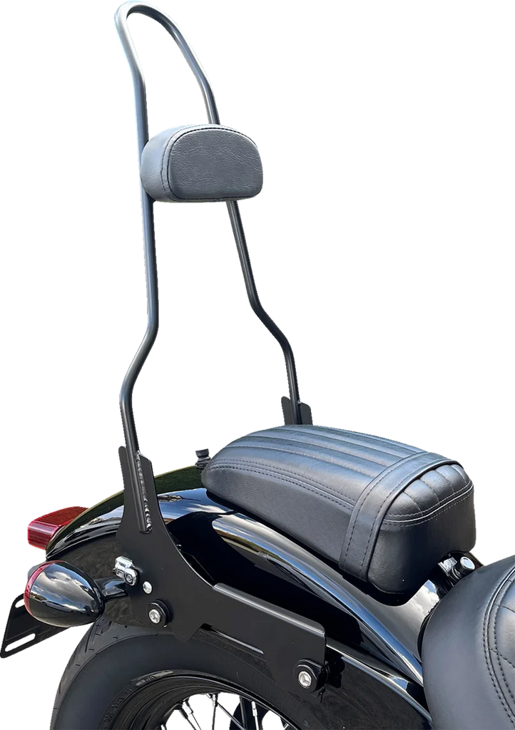 Motherwell Quick Release Sissy Bar - 23" - With Pad - Gloss Black MWL-196-18-GB - Main Product View