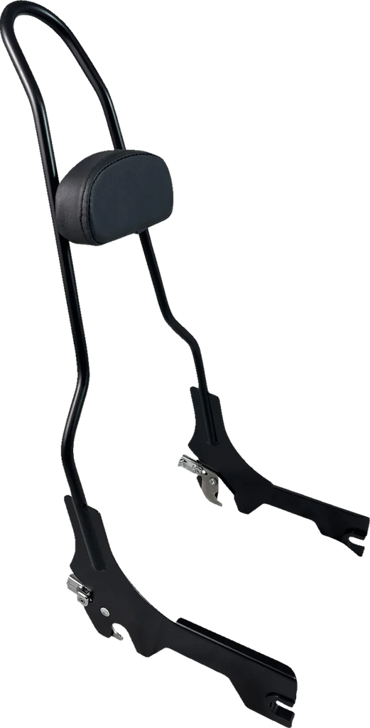 Motherwell Quick Release Sissy Bar - 23" - With Pad - Gloss Black MWL-196-18-GB - Side View