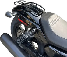 Load image into Gallery viewer, Motherwell Solo Luggage Rack - Gloss Black MWL-227-GB. - Back View