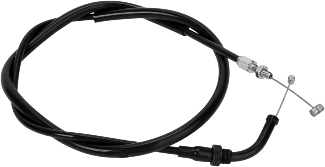 Motion Pro Black Vinyl Throttle Cable - Push - +6" - Kawasaki - Side View