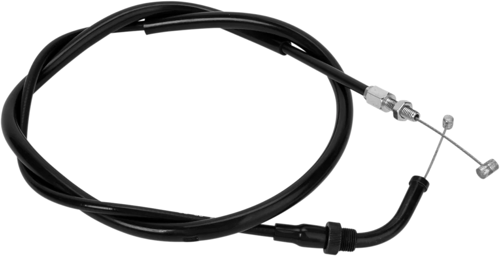 Motion Pro Black Vinyl Throttle Cable - Push - +6" - Kawasaki - Side View