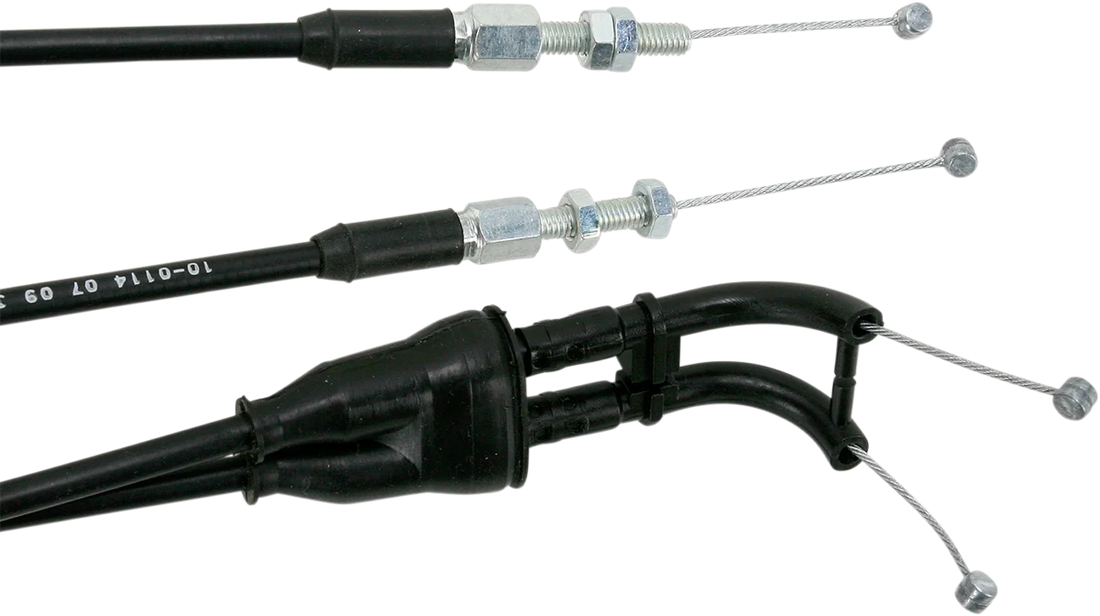 Motion Pro Black Vinyl Throttle Cable - Push/Pull - +3" - KTM 10-0114 - Side View