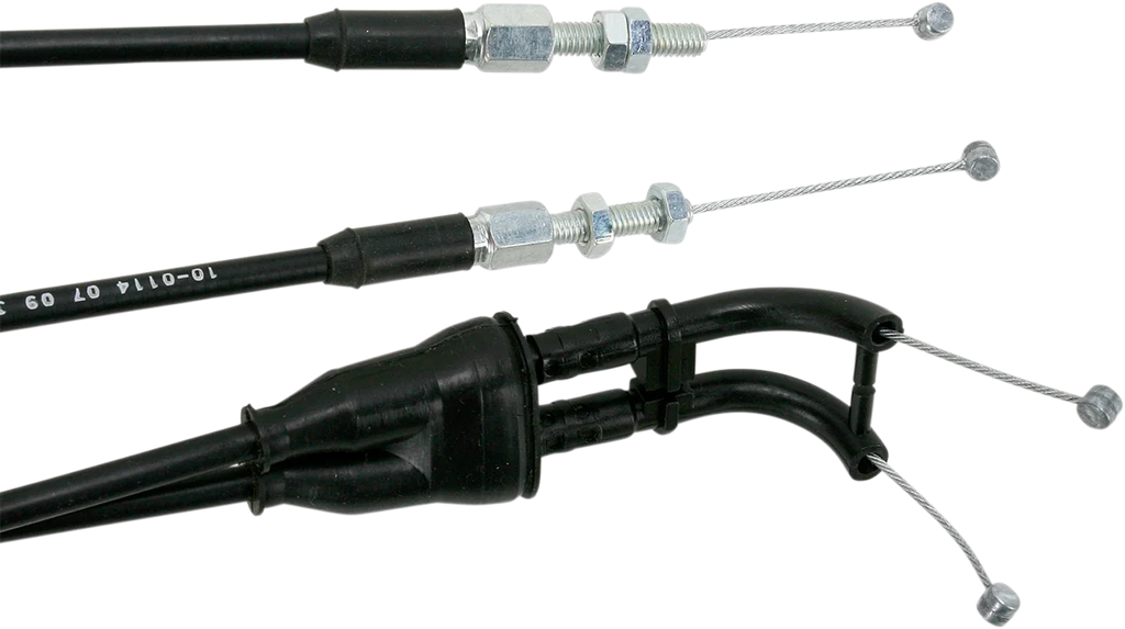 Motion Pro Black Vinyl Throttle Cable - Push/Pull - +3" - KTM 10-0114 - Side View