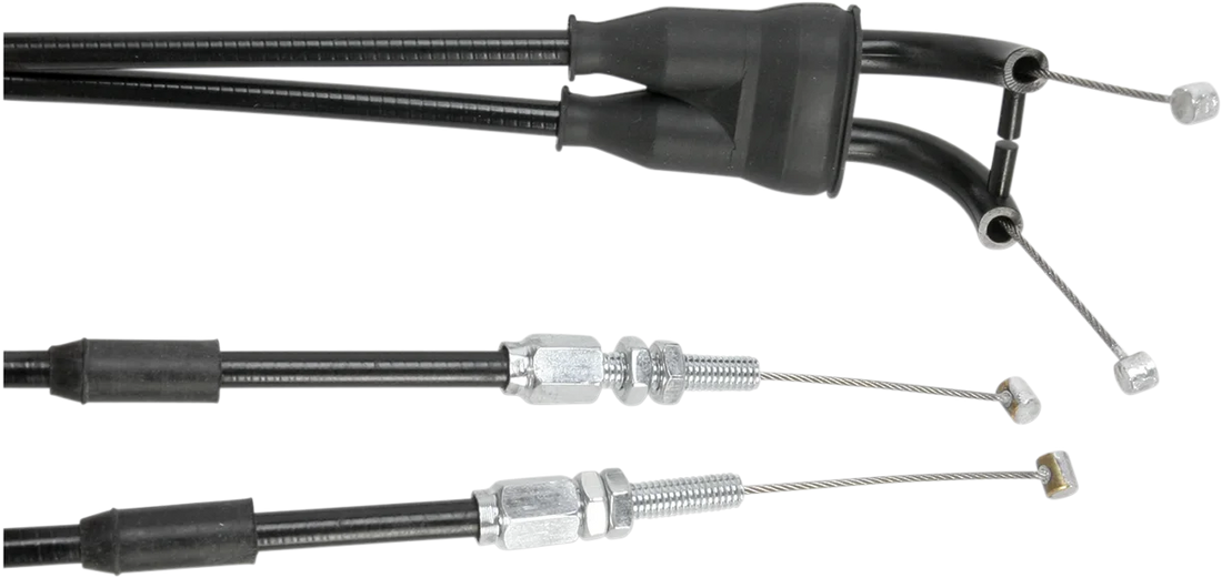 Motion Pro Black Vinyl Throttle Cable - Push/Pull - Husaberg 10-0144 - Side View