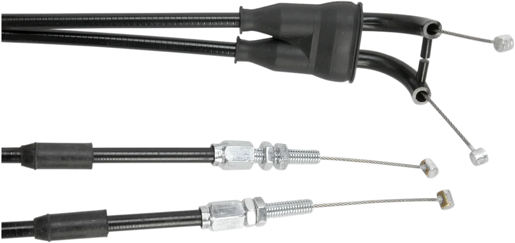 Motion Pro Black Vinyl Throttle Cable - Push/Pull - Husaberg 10-0144 - Side View