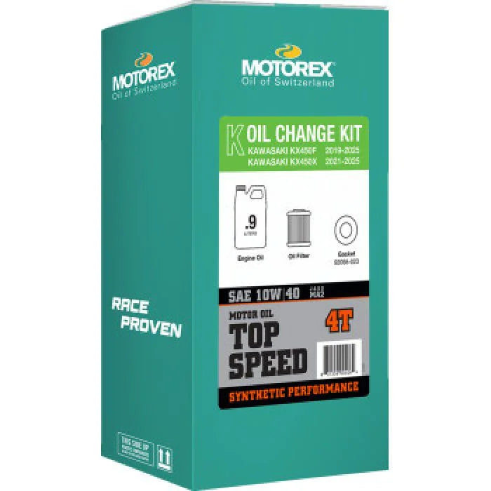 Motorex MOTOREX OIL CHANGE KIT TOP SPEED 10W-40 KAWASAKI KX450F 311248 - Side View