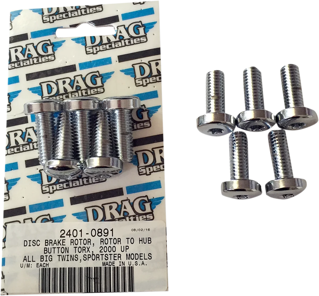 Mounting Kit - Rotor to Hub - Rear - Chrome DragSpecialties MK772 - Main Product View