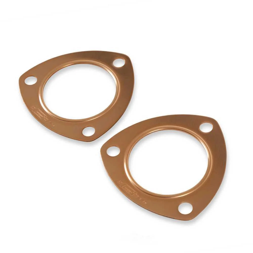Mr Gasket 2-1/2 Inch Diameter 3-Bolt Round Header Collectors 7176C - Back View