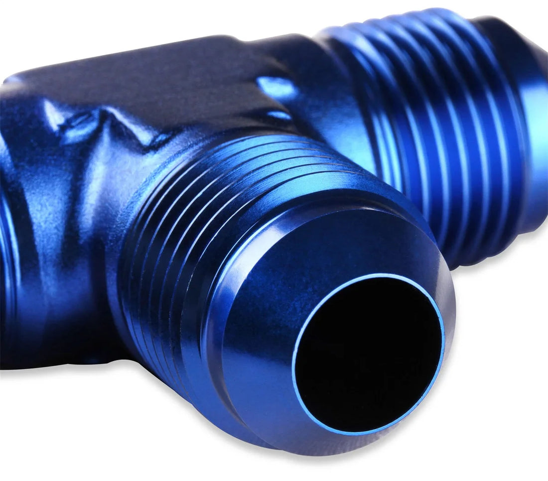 Mr Gasket AN Flare Tee - 6061 Aluminum Construction 482406 - Detail View