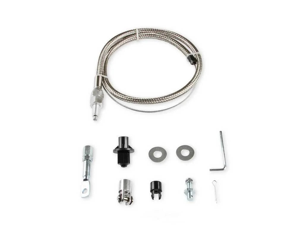 Mr Gasket Adjustable and cuts to length. 36 Inch cable with 24 Inch sleeve. 5657 - Side View