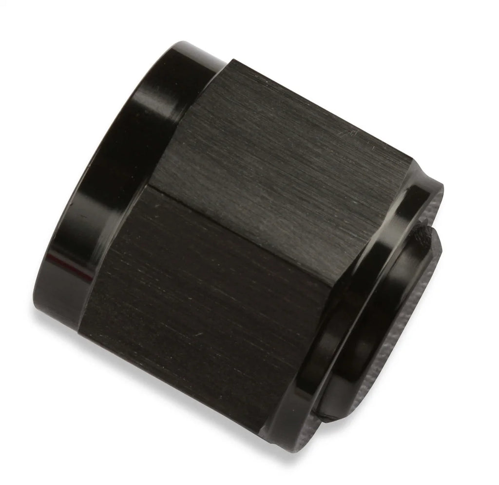 Mr Gasket CLEARANCE ITEM / ALL SALES FINAL - AN Cap - 6061 Aluminum Construction 492910-BL - Side View