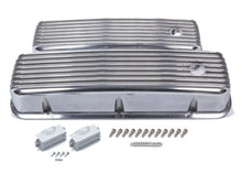 Load image into Gallery viewer, Mr Gasket Cast Alm Valve Cover Set Finned Style Pol. 6859G fits BBC