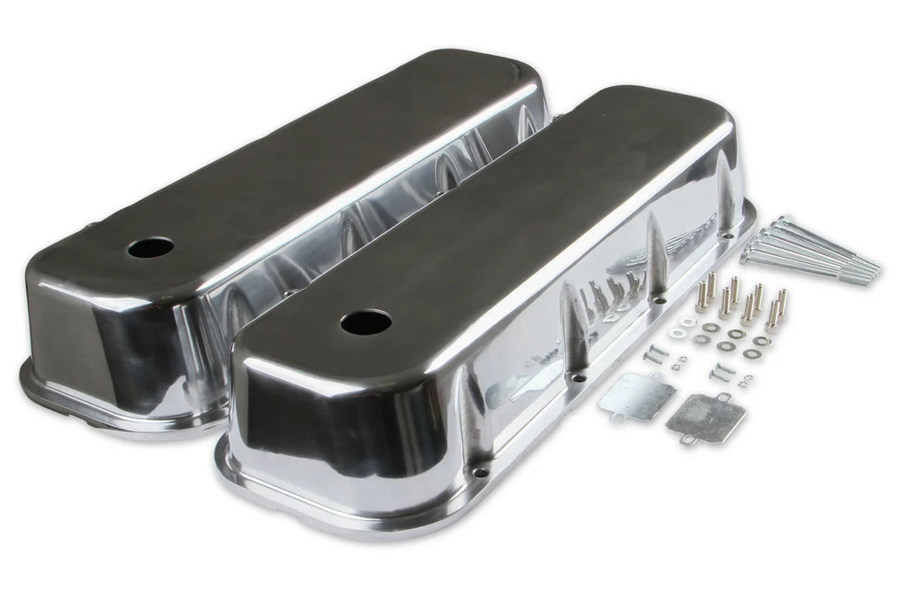 Mr Gasket Cast Aluminum Tall Valve Covers - Polished fits 1965-2000 Chevrolet / GMC - Main Product View