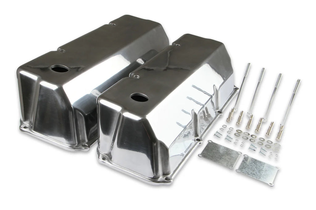 Mr Gasket Cast Aluminum Tall Valve Covers - Polished fits 1969-1982 Ford / Lincoln / Mercury - Main Product View