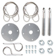 Load image into Gallery viewer, Mr Gasket Hood pin kit with hairpin style clips, lanyard cables, and scuff plates. 1616 - Main Product View