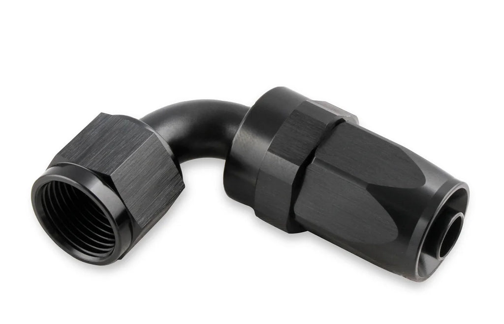Mr Gasket Mr. Gasket -12 AN 90 Degree Swivel Hose End - Black 229012-BL - Back View