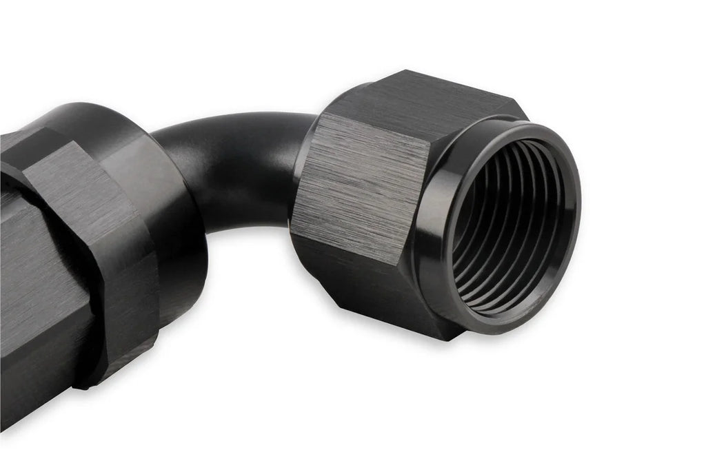 Mr Gasket Mr. Gasket -12 AN 90 Degree Swivel Hose End - Black 229012-BL - Installation View