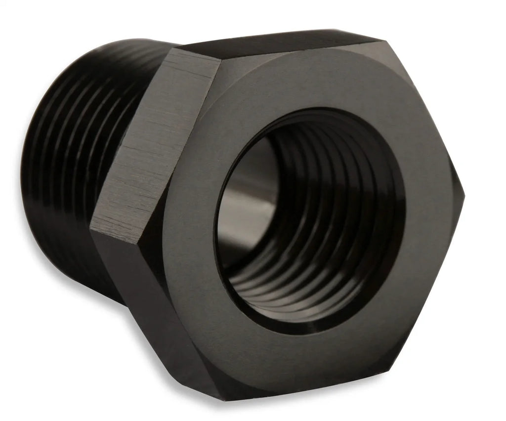 Mr Gasket Mr. Gasket 1/8 Inch NPT Female To 1/4 Inch NPT Male Reducer Bushing - Black 491201-BL - Side View