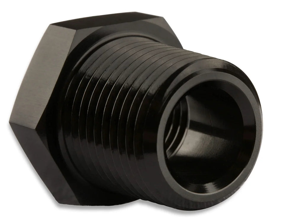 Mr Gasket Mr. Gasket 1/8 Inch NPT Female To 1/4 Inch NPT Male Reducer Bushing - Black 491201-BL - Detail View