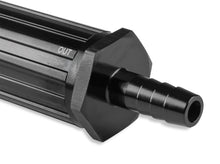 Load image into Gallery viewer, Mr Gasket Mr. Gasket 3/8 Inch Hose Barb Fuel Filter 30 Micron - Black 2007-BL - Side View
