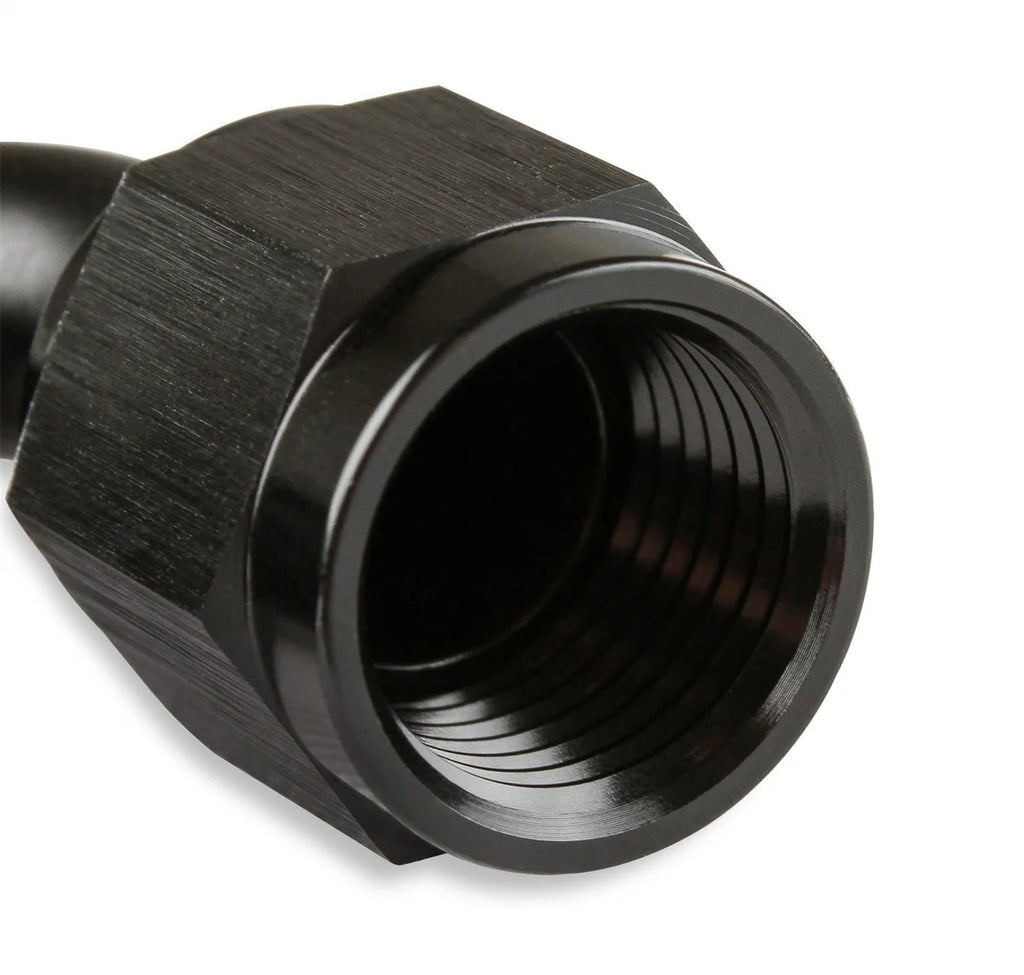 Mr Gasket Mr. Gasket -6 AN 120 Degree Swivel Hose End - Black 231206-BL - Detail View
