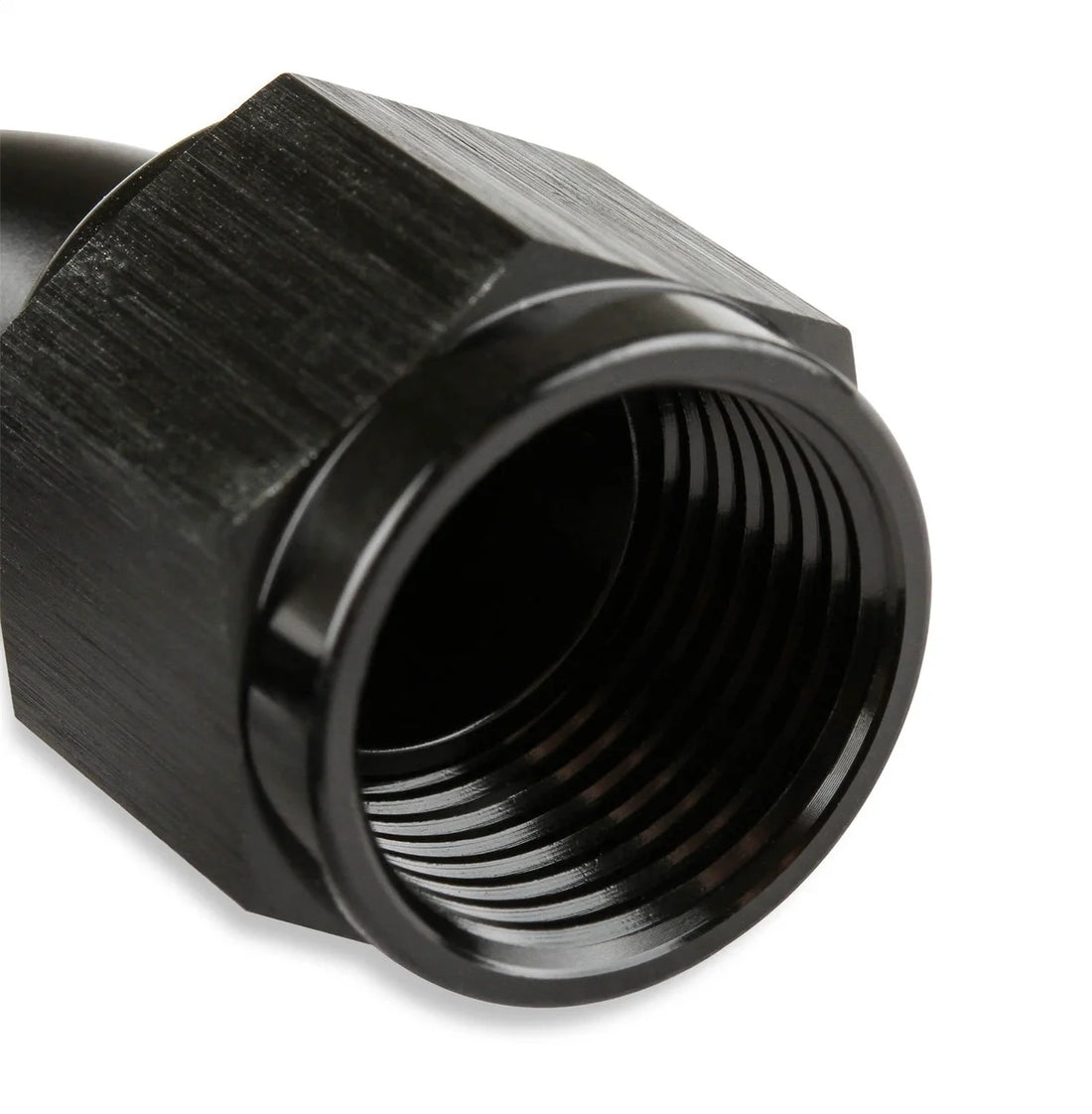 Mr Gasket Mr. Gasket -6 AN 180 Degree Swivel Hose End - Black 231806-BL - Detail View