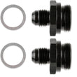 Load image into Gallery viewer, Mr Gasket Mr. Gasket -6 AN to 7/8-20 Carburetor Fittings - Black with Gaskets (2) 491952 - Main Product View