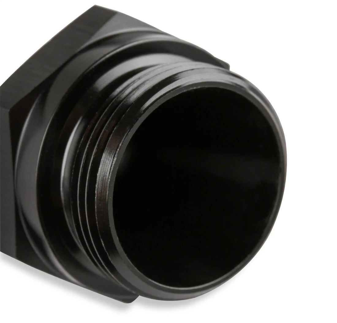 Mr Gasket Mr. Gasket -6 AN to 7/8-20 Carburetor Fittings - Black with Gaskets (2) 491952 - Back View