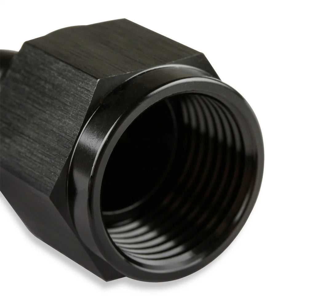 Mr Gasket Mr. Gasket -8 AN 45 Degree Swivel Hose End - Black 224508-BL - Detail View