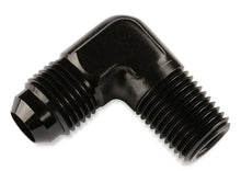 Load image into Gallery viewer, Mr Gasket Mr. Gasket 90 Degree -6 AN To 3/8 Inch NPT Adapter - Black 482266-BL - Main Product View