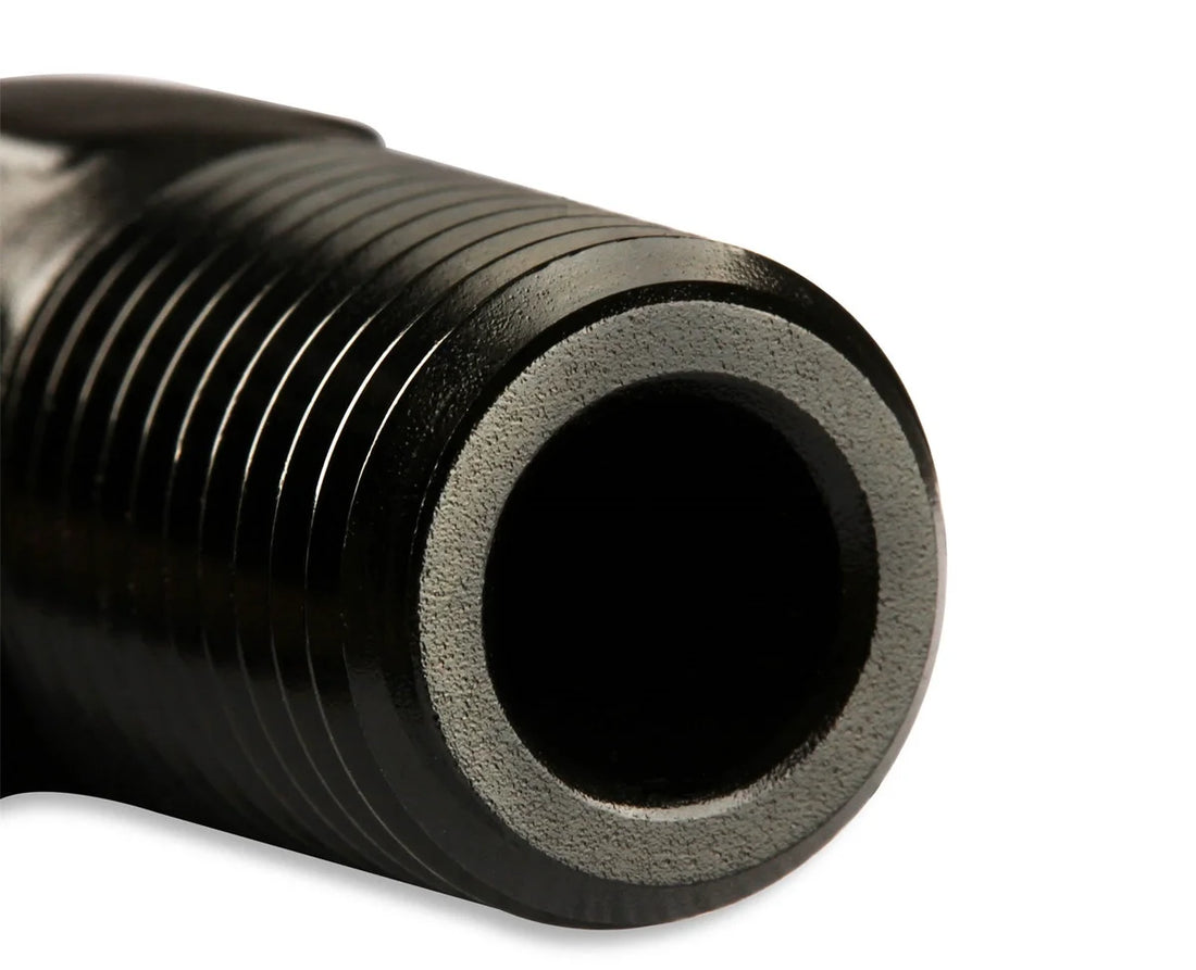 Mr Gasket Mr. Gasket 90 Degree -6 AN To 3/8 Inch NPT Adapter - Black 482266-BL - Side View