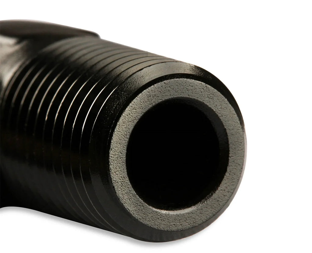 Mr Gasket Mr. Gasket 90 Degree -6 AN To 3/8 Inch NPT Adapter - Black 482266-BL - Side View