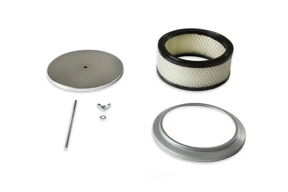 Mr Gasket Mr. Gasket Air Cleaner - 6-1/2 Inch Diameter, 2-7/16 Inch Tall - Chrome 1485 - Side View
