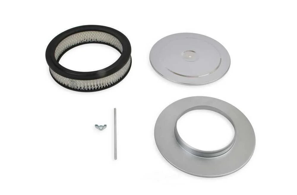 Mr Gasket Mr. Gasket Air Cleaner - 9 Inch Diameter x 2-3/4 Inch Tall - Chrome 1487 - Detail View