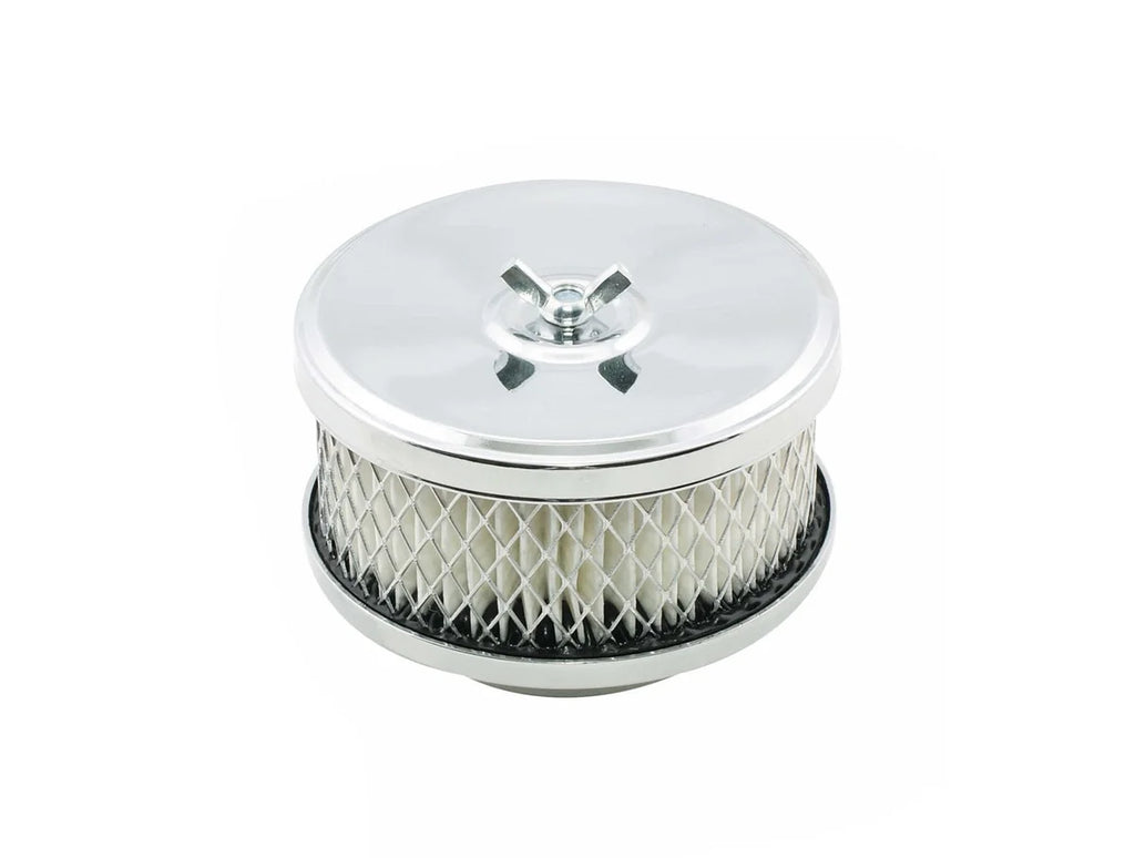 Mr Gasket Mr. Gasket Air Cleaner - Deep Dish - 4 Inch x 2 Inch - Chrome 4354 - Main Product View